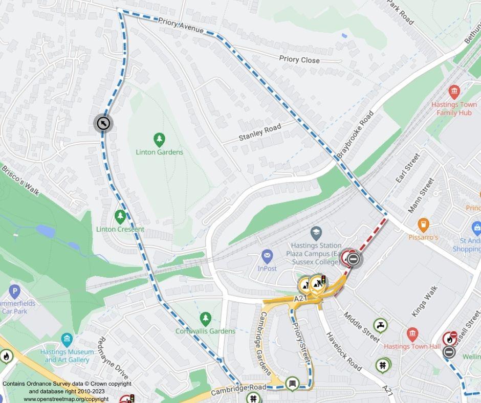 Map of works area and diversion route
