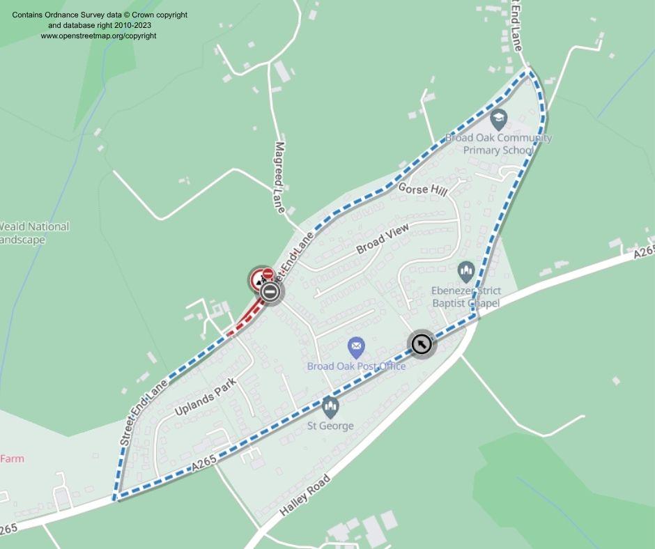 Map of works area and diversion route