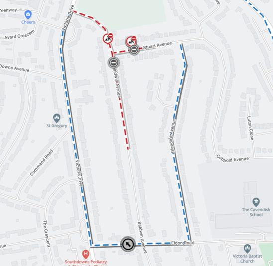 Map showing location of works area and diversion route

