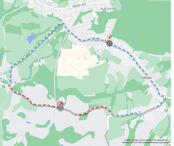 Map of works area and diversion route