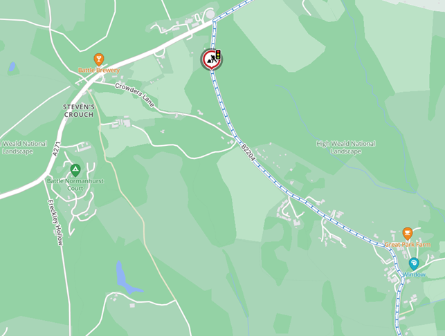 Map showing location of works