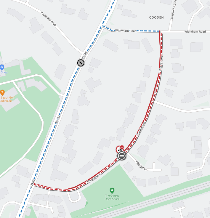 Map of works area and diversion route