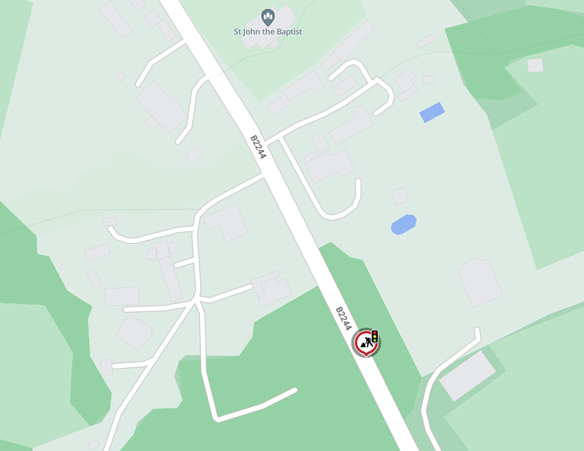 Map showing location of works area
