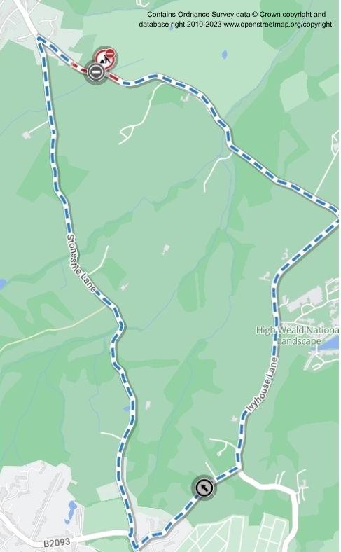 Map of works area and diversion route