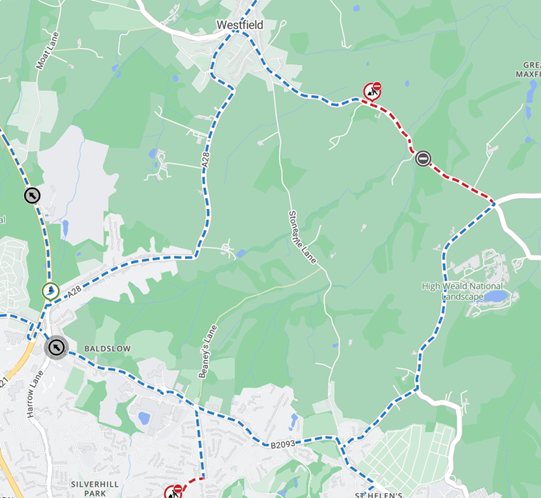 Map of works area and diversion route