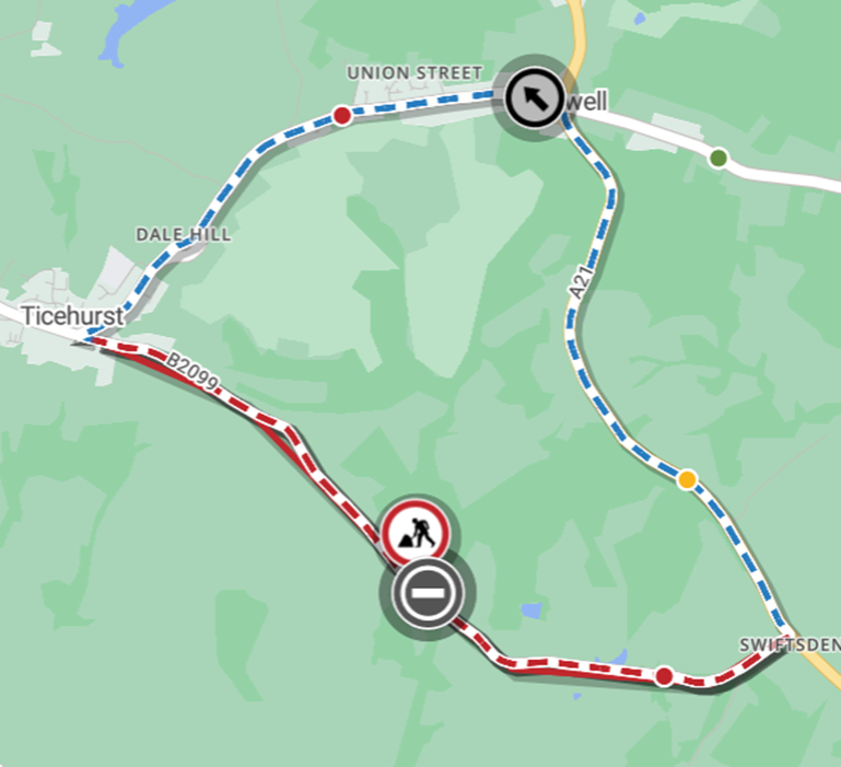 Map showing location of works area