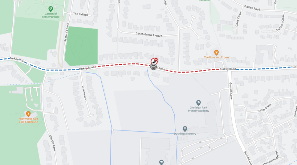 Map showing location of works area