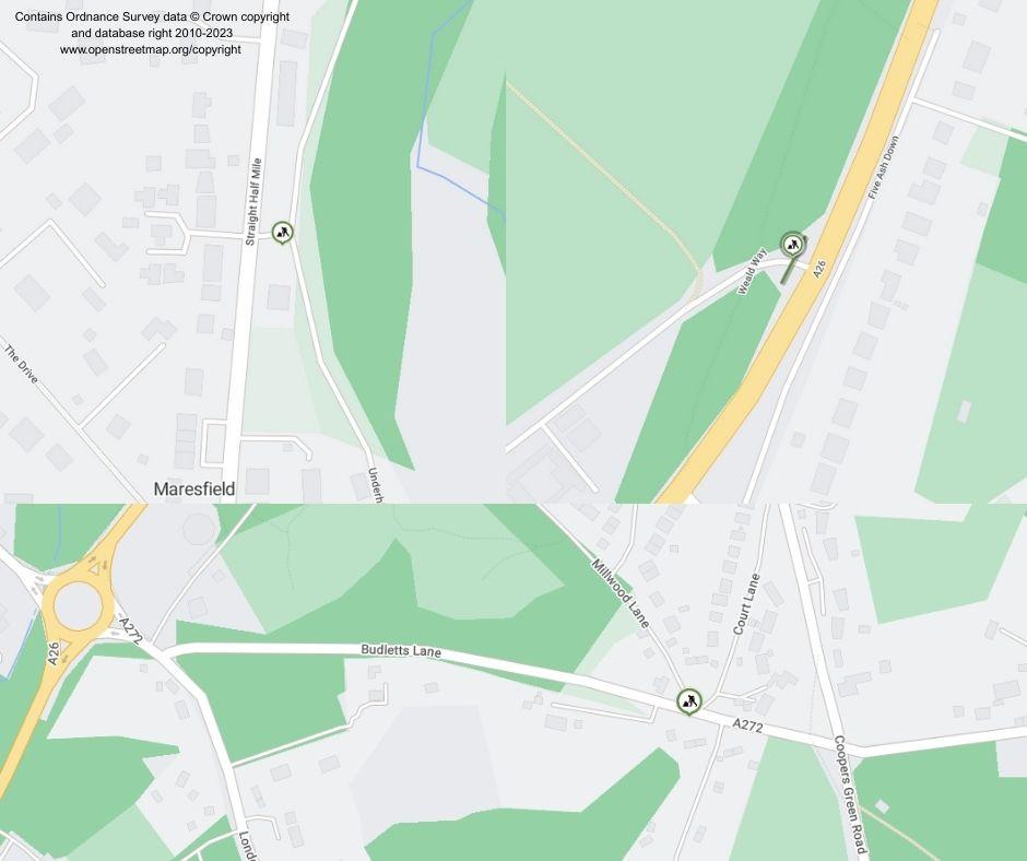 Maps of works areas