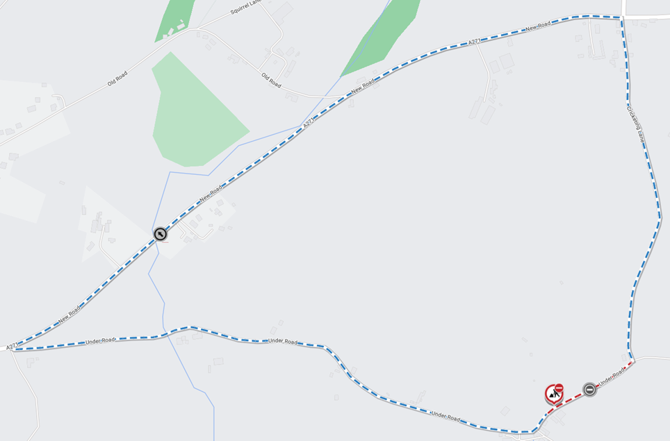 Map of works area and diversion route