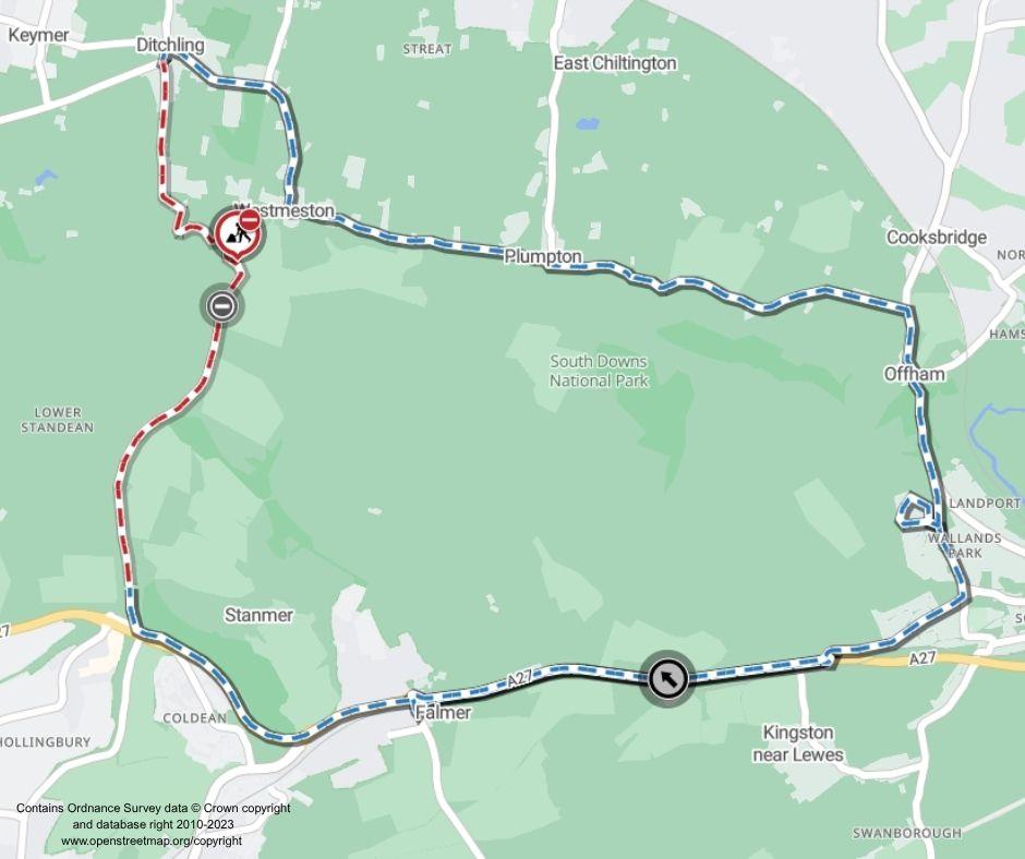 Map of works area and diversion route
