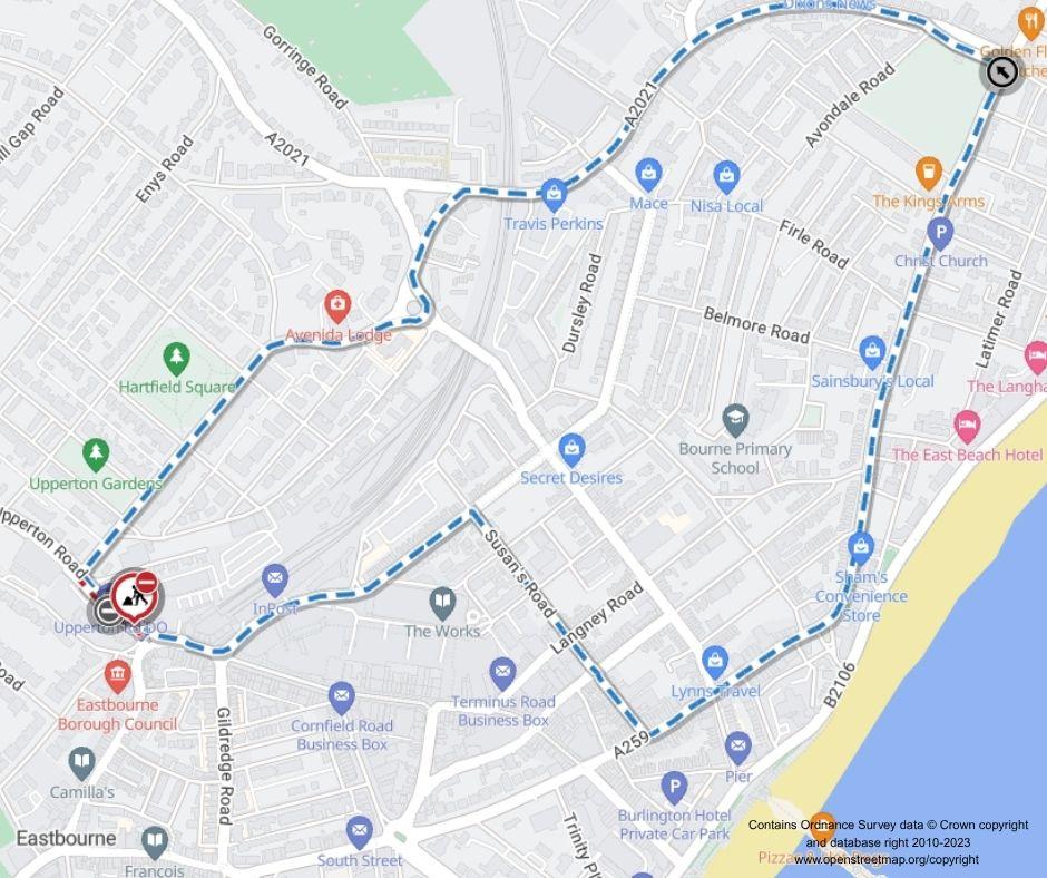 Map of works area and diversion route