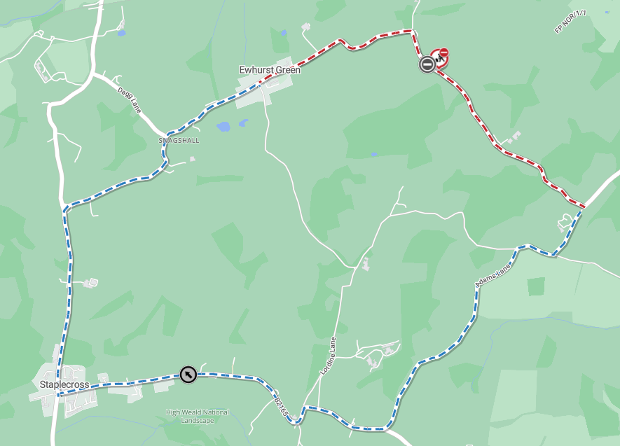 Map of works area and diversion route