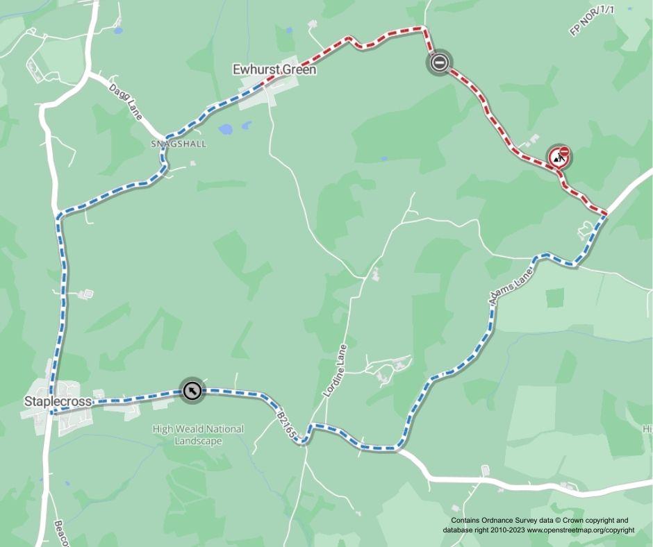 Map of works area and diversion route