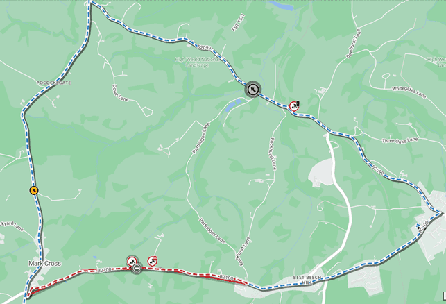 Map showing location of works and the diversion route
