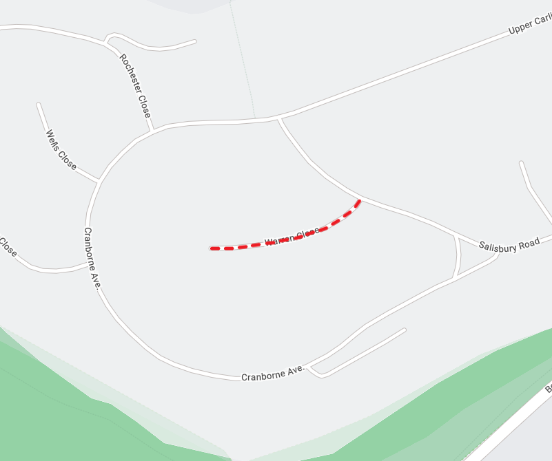 Map showing extent of works area