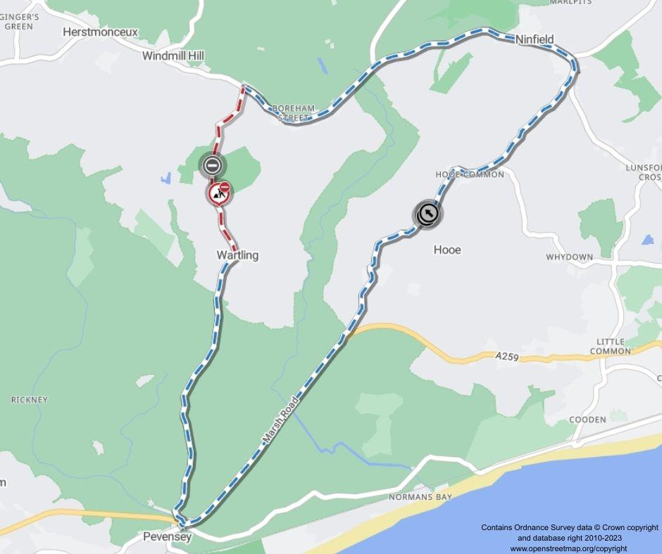 Map of works area and diversion route