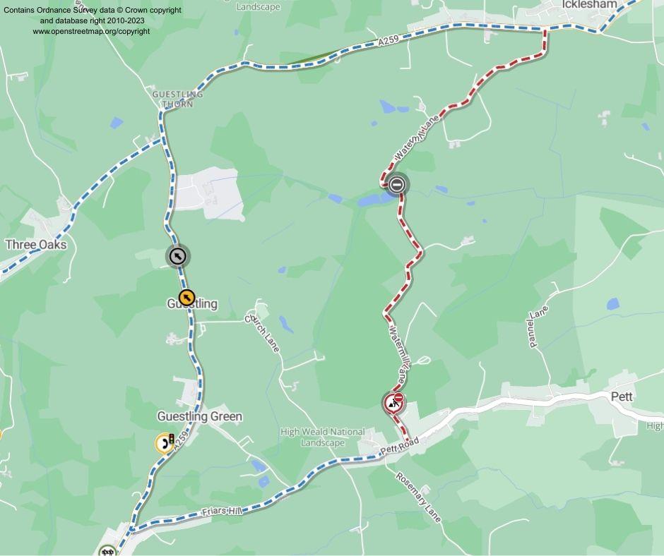 Map of works area and diversion route