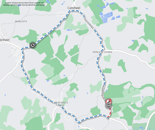 Map of works area and diversion route