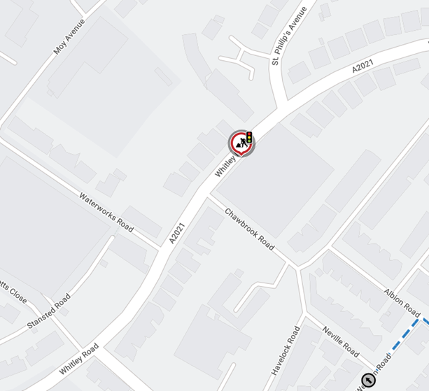 Map showing location of works area