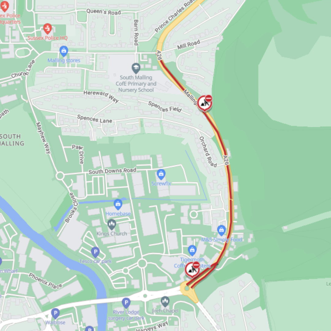 Map showing location of work area